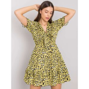 Yellow patterned dress with