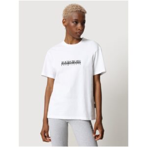 Bílé dámské tričko s nápisem NAPAPIJRI S-box W SS 3