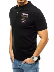 Black polo shirt with