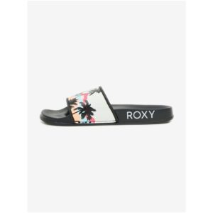 Černé dámské vzorované pantofle Roxy Slippy