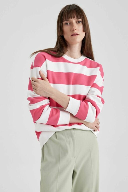 DEFACTO Relax Fit Striped Long