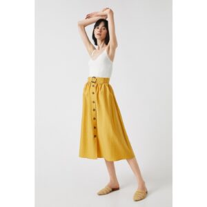 Koton Midi Skirt Buttoned