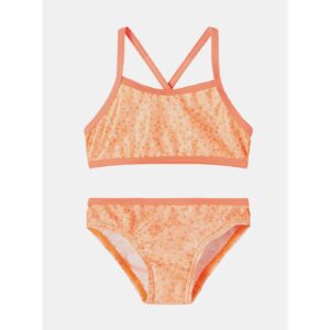 Oranžové holčičí vzorované dvoudílné plavky name it Felisia -