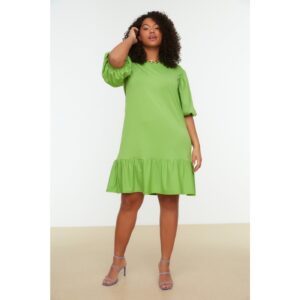 Trendyol Curve Green Knitted Skirt Flared