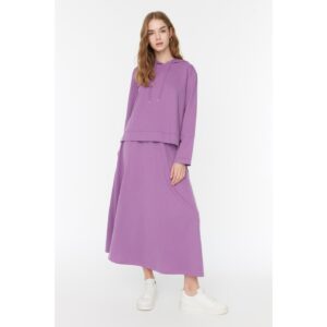 Trendyol Purple Hooded Knitted Skirt