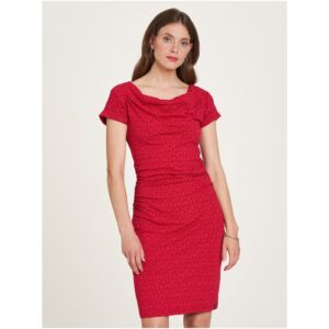 Červené dámské vzorované šaty