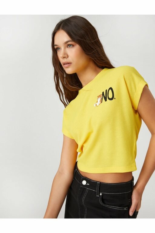 Koton T-Shirt - Yellow -