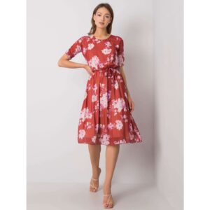 Brick dress with floral