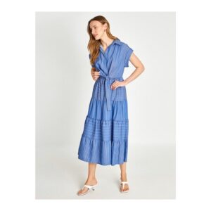 Koton Ruffled Long Dress With Tie Detail