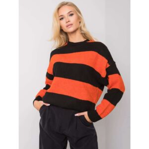 Orange and black striped sweater for