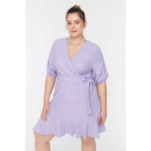 Trendyol Curve Lilac Double Breasted Collar