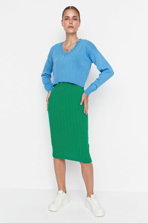 Trendyol Green Dress-Sweater Knitwear