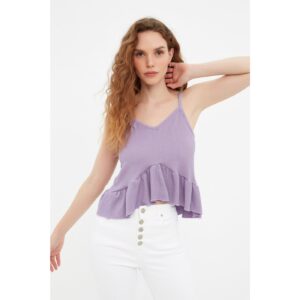 Trendyol Lilac Ruffle Knitted
