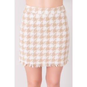 Beige and white miniskirt