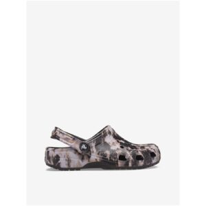 Bílo-černé unisex pantofle Crocs Classic Bleach Dye