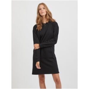 Černé mikinové šaty s kapucí VILA Rust -