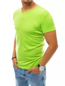 Men's green V-neck T-shirt