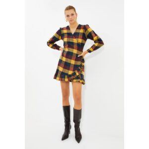 Trendyol Multicolored Plaid Double Breasted