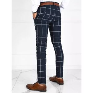 Men's navy blue checkered chino trousers Dstreet