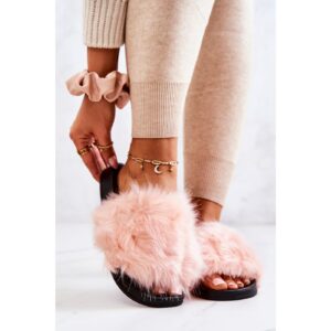 Slippers With Fur Rubber Light