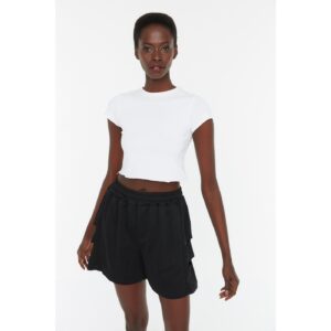 Trendyol Black Cut Out Detailed Knitted Shorts