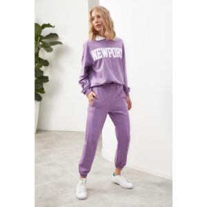 Trendyol Lilac Rubber Pants Knitted