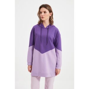 Trendyol Purple Hooded Knitted