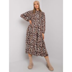Black and beige leopard print dress