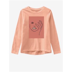 Meruňkové holčičí volné tričko s potiskem name