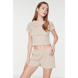 Trendyol Beige Cut-Out Detailed Camisole Knitted