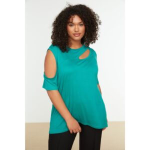 Trendyol Curve Emerald Green Cutout Detailed