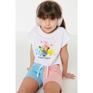 Trendyol White Licensed Minions Printed Girl Knitted