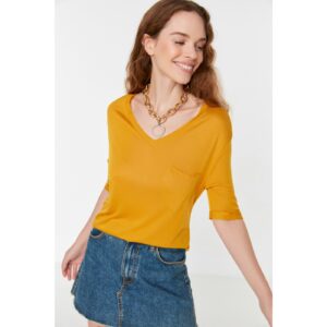 Trendyol Yellow Basic Knitted