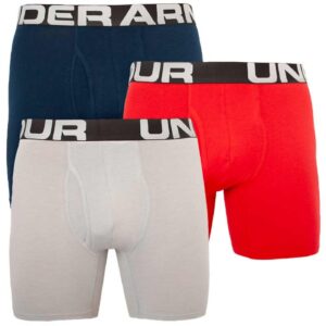Under Armour Boxerky UA Charged Cotton 6in 3 Pack-RED -