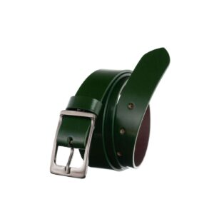 Women's dark green leather belt