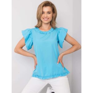 Blue blouse with frills
