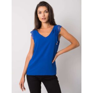 Cobalt top with lace