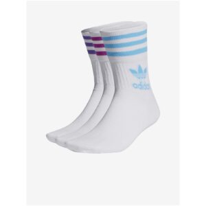 Sada tří párů dámských ponožek v bílé barvě adidas