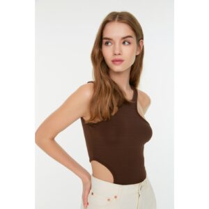 Trendyol Brown Cut Out Detailed Knitted Body with Snap