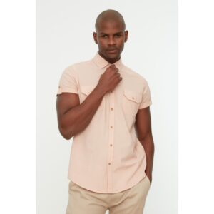 Trendyol Powder Men's Slim Fit Shirt Collar Double Pocket Covered Short Sleeve