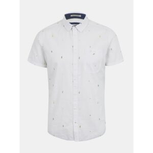 Bílá vzorovaná slim fit košile s krátkým rukávem Blend