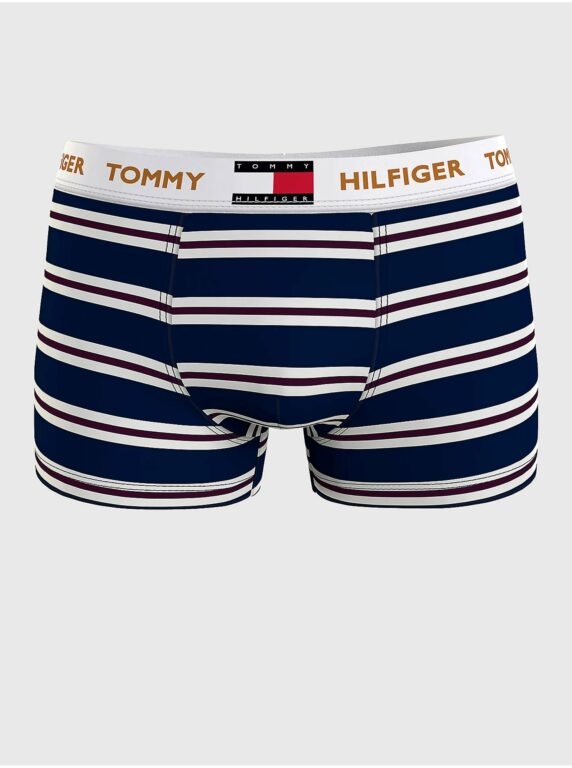 Bílo-modré pánské pruhované boxerky Tommy Hilfiger