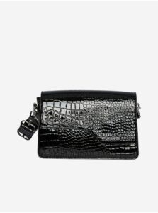 Černá dámská crossbody kabelka s krokodýlím vzorem