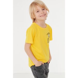 Trendyol Yellow Embroidered Boy Knitted