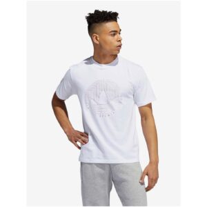 Bílé pánské tričko s potiskem adidas Originals Deco Trefoil