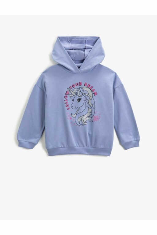 Koton Unicorn Printed Hooded Sweatshirt