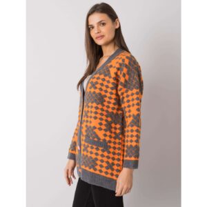 Orange and gray buttoned sweater from Janaya