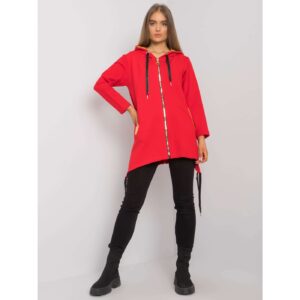 Red zip hoodie with