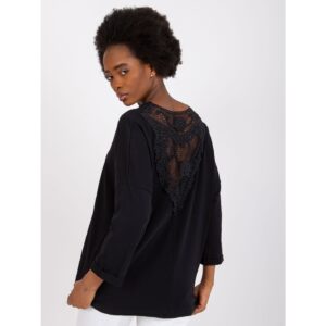 Black cotton women's blouse from Sylvie RUE