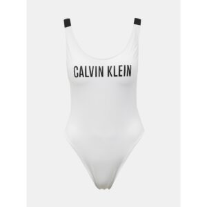 Calvin Klein bílé jednodílné plavky Scoop Back One Piece-RP -